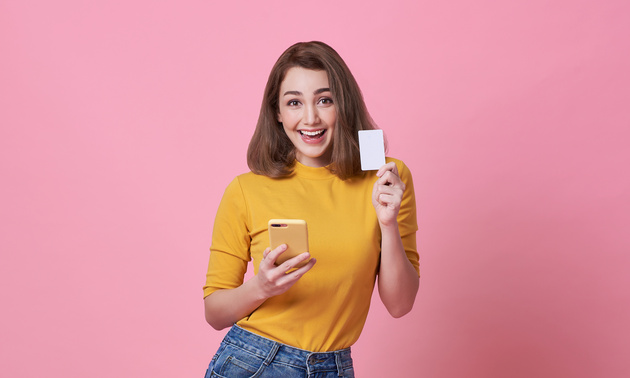 Happy women with AI-powered conversational agents service